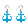 Ship Anchor Drop Earrings - Blue  -  Erstwilder Essentials  -  Quirky Resin and Enamel Accessories