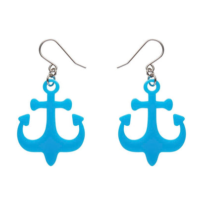 Ship Anchor Drop Earrings - Blue  -  Erstwilder Essentials  -  Quirky Resin and Enamel Accessories