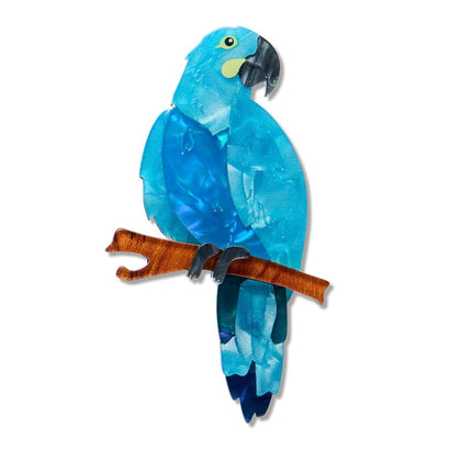 Glaucous Macaw Brooch  -  Erstwilder  -  Quirky Resin and Enamel Accessories