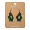 Double Penguin Drop Earrings - Green