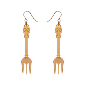 Fork, Please! Drop Earrings - Gold  -  Erstwilder Essentials  -  Quirky Resin and Enamel Accessories
