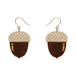 Acorn Drop Earrings - Brown  -  Erstwilder Essentials  -  Quirky Resin and Enamel Accessories
