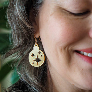 Round Bauble Drop Earrings - Gold  -  Erstwilder Essentials  -  Quirky Resin and Enamel Accessories