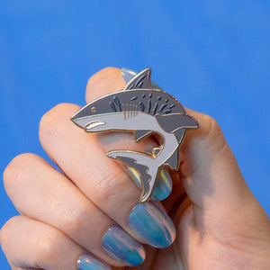 Tiger Shark Enamel Pin  -  Erstwilder  -  Quirky Resin and Enamel Accessories