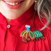 Peacock Mantis Shrimp Brooch
