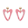 Statement Marble Resin Heart Drop Earrings - Pink  -  Erstwilder Essentials  -  Quirky Resin and Enamel Accessories