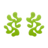 Statement Coral Stud Earrings - Green