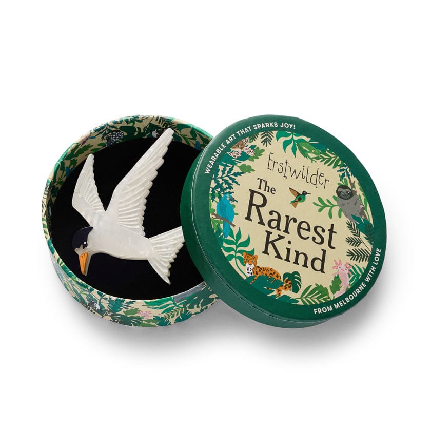 New Zealand Fairy Tern Brooch  -  Erstwilder  -  Quirky Resin and Enamel Accessories