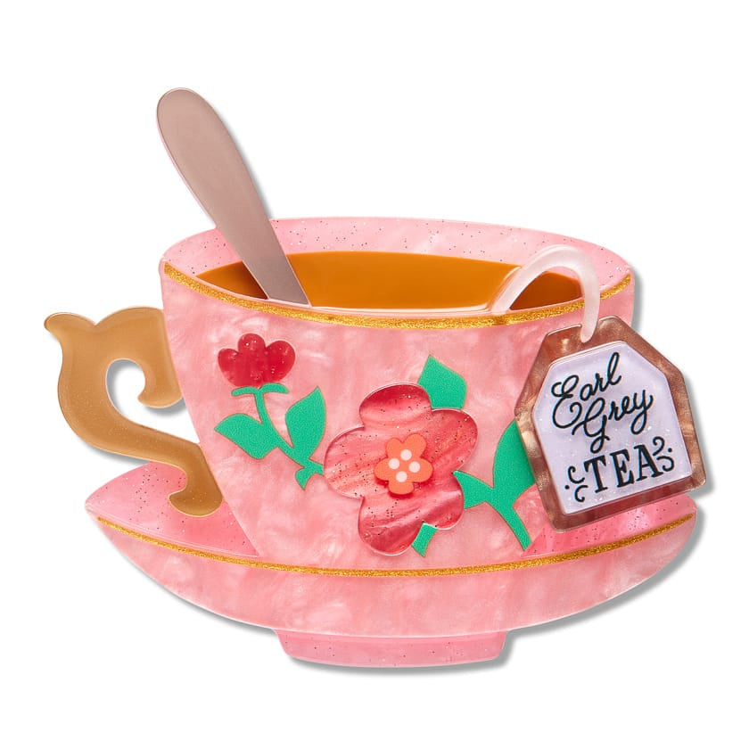 Fancy a Cuppa Brooch  -  Erstwilder  -  Quirky Resin and Enamel Accessories