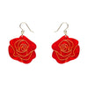 Eternal Rose Drop Earrings - Red  -  Erstwilder Essentials  -  Quirky Resin and Enamel Accessories