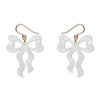 Bows Drop Earrings – White  -  Erstwilder Essentials  -  Quirky Resin and Enamel Accessories