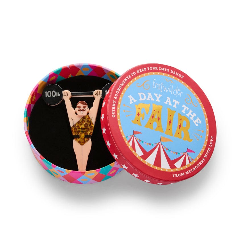 World’s Strongest Man Brooch  -  Erstwilder  -  Quirky Resin and Enamel Accessories