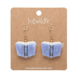 Story Book Drop Earrings - Blue  -  Erstwilder Essentials  -  Quirky Resin and Enamel Accessories