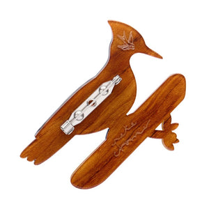 The Persistent Pileated Woodpecker Brooch  -  Erstwilder  -  Quirky Resin and Enamel Accessories