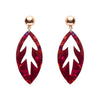 Leaf Drop Earrings – Maroon