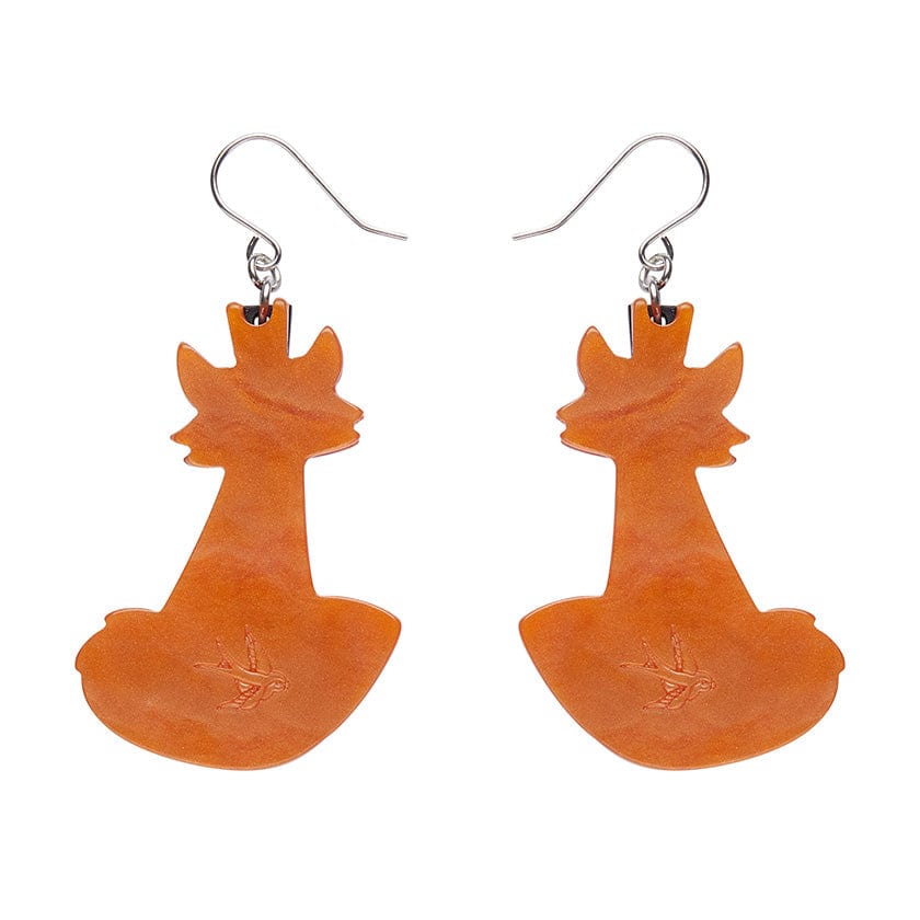 Felix the Fox Drop Earrings (IMPERFECT)  -  Erstwilder  -  Quirky Resin and Enamel Accessories