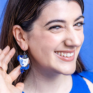 Comedy & Tragedy Drop Earrings  -  Erstwilder  -  Quirky Resin and Enamel Accessories