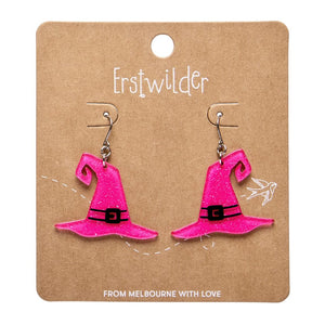 Witch's Hat Drop Earrings - Pink  -  Erstwilder Essentials  -  Quirky Resin and Enamel Accessories