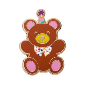 Grand Prize Teddy Enamel Pin  -  Erstwilder  -  Quirky Resin and Enamel Accessories