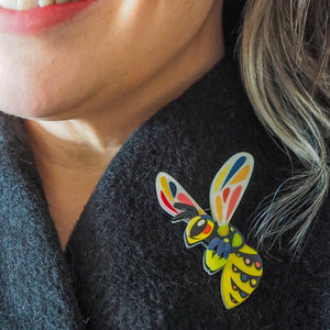 The Youthful Yellowjacket Brooch  -  Erstwilder  -  Quirky Resin and Enamel Accessories