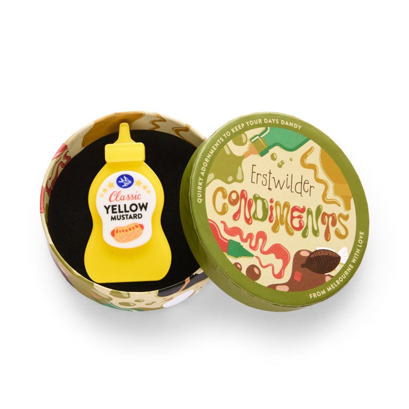 Mustard Moments Brooch  -  Erstwilder  -  Quirky Resin and Enamel Accessories