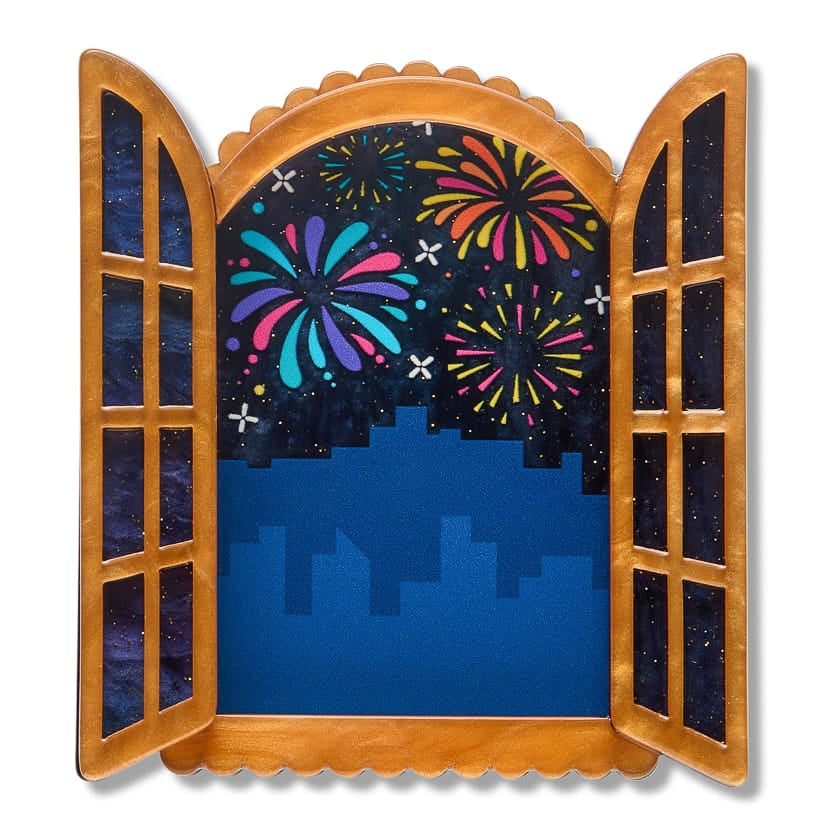 Fireworks Far & Wide Brooch  -  Erstwilder  -  Quirky Resin and Enamel Accessories