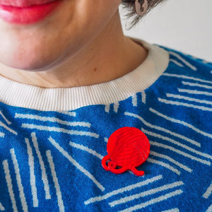 Ball of Yarn Simplified Mini Brooch  -  Erstwilder Simplified  -  Quirky Resin and Enamel Accessories
