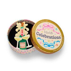 Raise a Glass Brooch  -  Erstwilder  -  Quirky Resin and Enamel Accessories