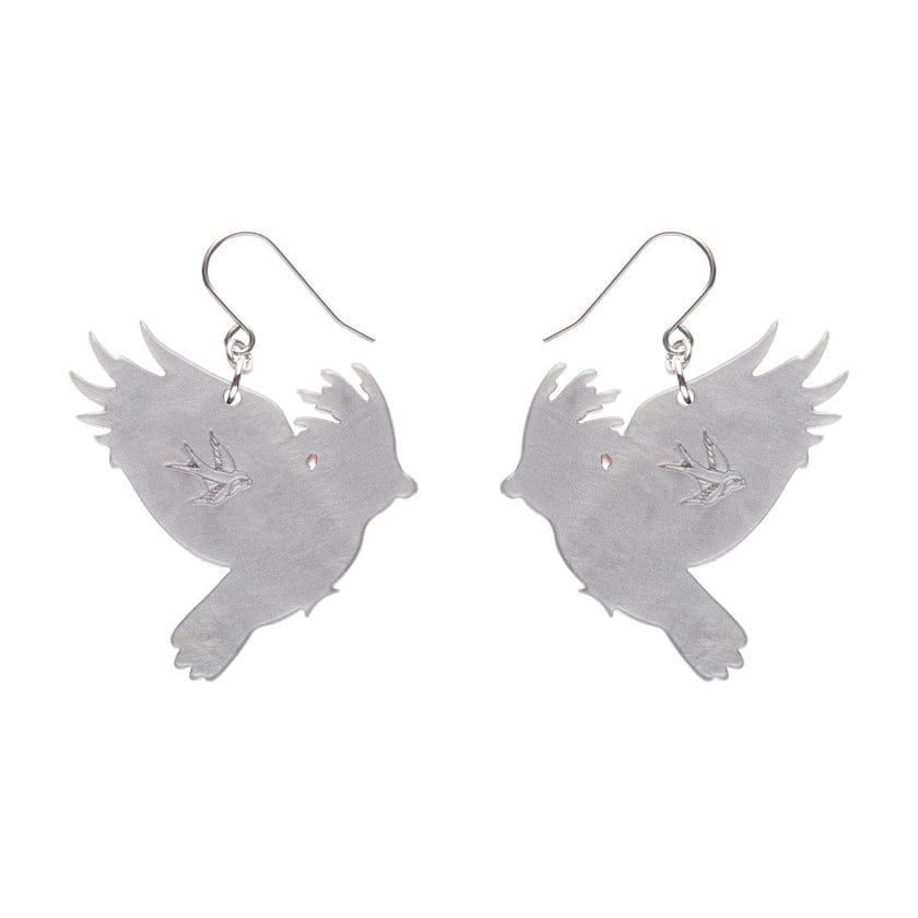Gertie the Galah Drop Earrings  -  Erstwilder  -  Quirky Resin and Enamel Accessories