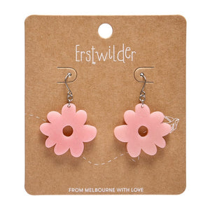 Flower Drop Earrings – Pink  -  Erstwilder Essentials  -  Quirky Resin and Enamel Accessories