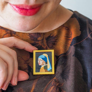 Vermeer Simplified Mini Brooch  -  Erstwilder Simplified  -  Quirky Resin and Enamel Accessories