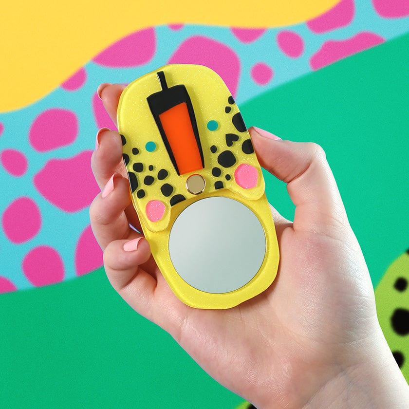 Leo The Leopard Mirror Compact  -  Erstwilder  -  Quirky Resin and Enamel Accessories