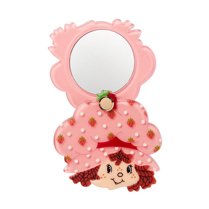 Big Adorable Strawberry Smile Mirror Compact  -  Erstwilder  -  Quirky Resin and Enamel Accessories