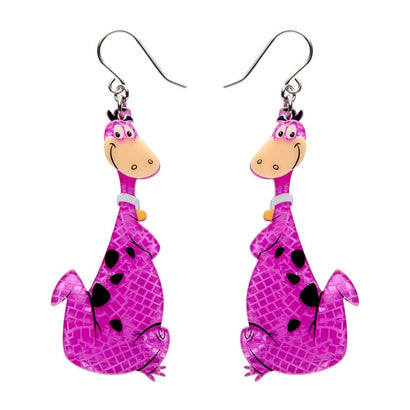 Dino Flintstone Drop Earrings  -  Erstwilder  -  Quirky Resin and Enamel Accessories