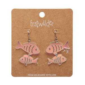Fish Friends Drop Earrings - Iridescent  -  Erstwilder Essentials  -  Quirky Resin and Enamel Accessories