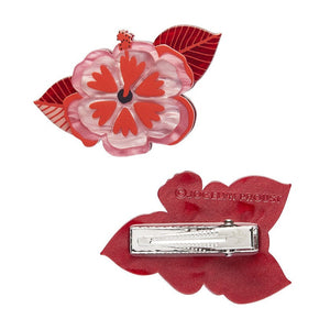 Halcyon Hibiscus Hair Clips Set - 2 Piece  -  Erstwilder  -  Quirky Resin and Enamel Accessories