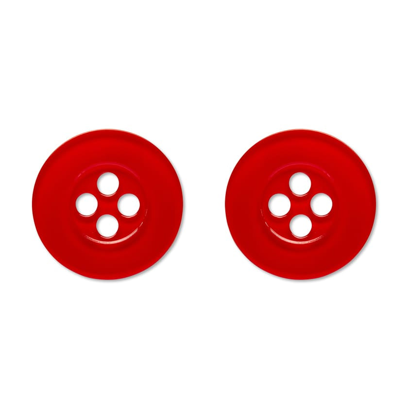 Button Stud Earrings - Red  -  Erstwilder Essentials  -  Quirky Resin and Enamel Accessories