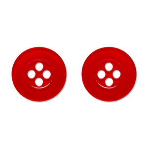 Button Stud Earrings - Red  -  Erstwilder Essentials  -  Quirky Resin and Enamel Accessories