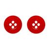 Button Stud Earrings - Red