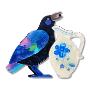 Thirsty Work Brooch  -  Erstwilder  -  Quirky Resin and Enamel Accessories