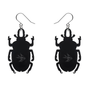 Ruby the Rainbow Stag Beetle Drop Earrings  -  Erstwilder  -  Quirky Resin and Enamel Accessories
