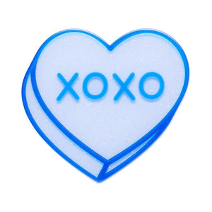 Candy Heart Simplified Mini Brooch – Blue  -  Erstwilder Simplified  -  Quirky Resin and Enamel Accessories