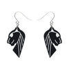 Jaguar Solid Black Resin Drop Earrings - Silver  -  Erstwilder Essentials  -  Quirky Resin and Enamel Accessories