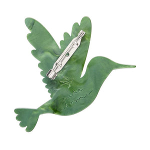 The Riveting Ruby-Throated Hummingbird Brooch  -  Erstwilder  -  Quirky Resin and Enamel Accessories