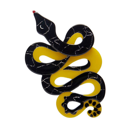 Yellow-Bellied Sea Snake Brooch  -  Erstwilder  -  Quirky Resin and Enamel Accessories