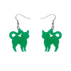Pussy Cat Bubble Resin Drop Earrings - Green  -  Erstwilder Essentials  -  Quirky Resin and Enamel Accessories