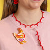 Bessie the Chicken Brooch