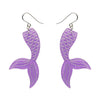 Mermaid Tail Drop Earrings - Violet  -  Erstwilder Essentials  -  Quirky Resin and Enamel Accessories