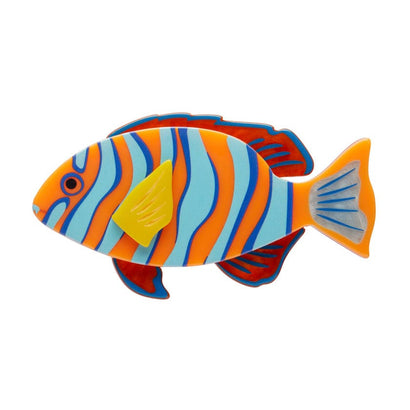 Harlequin Tuskfish Brooch  -  Erstwilder  -  Quirky Resin and Enamel Accessories