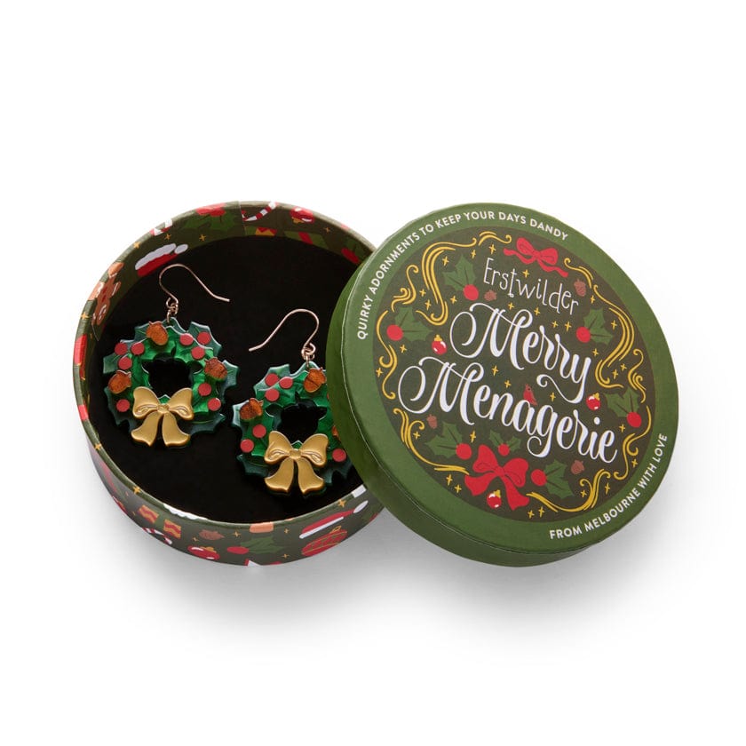 Forest Wreath Drop Earrings  -  Erstwilder  -  Quirky Resin and Enamel Accessories